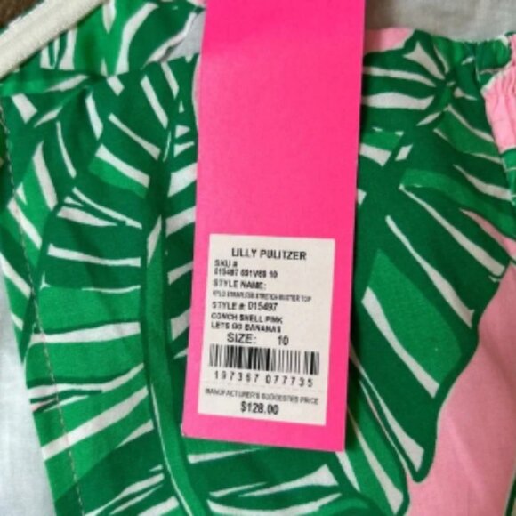 Lilly Pulitzer Kylo Strapless stretch bustier top conch shell pink go bananas 10 - Picture 7 of 7